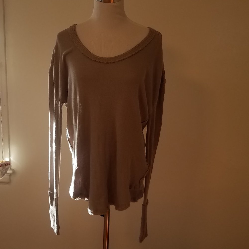 NWT Care Free People Colby Long Sleeve Thermal Tee in Atmosphere Small